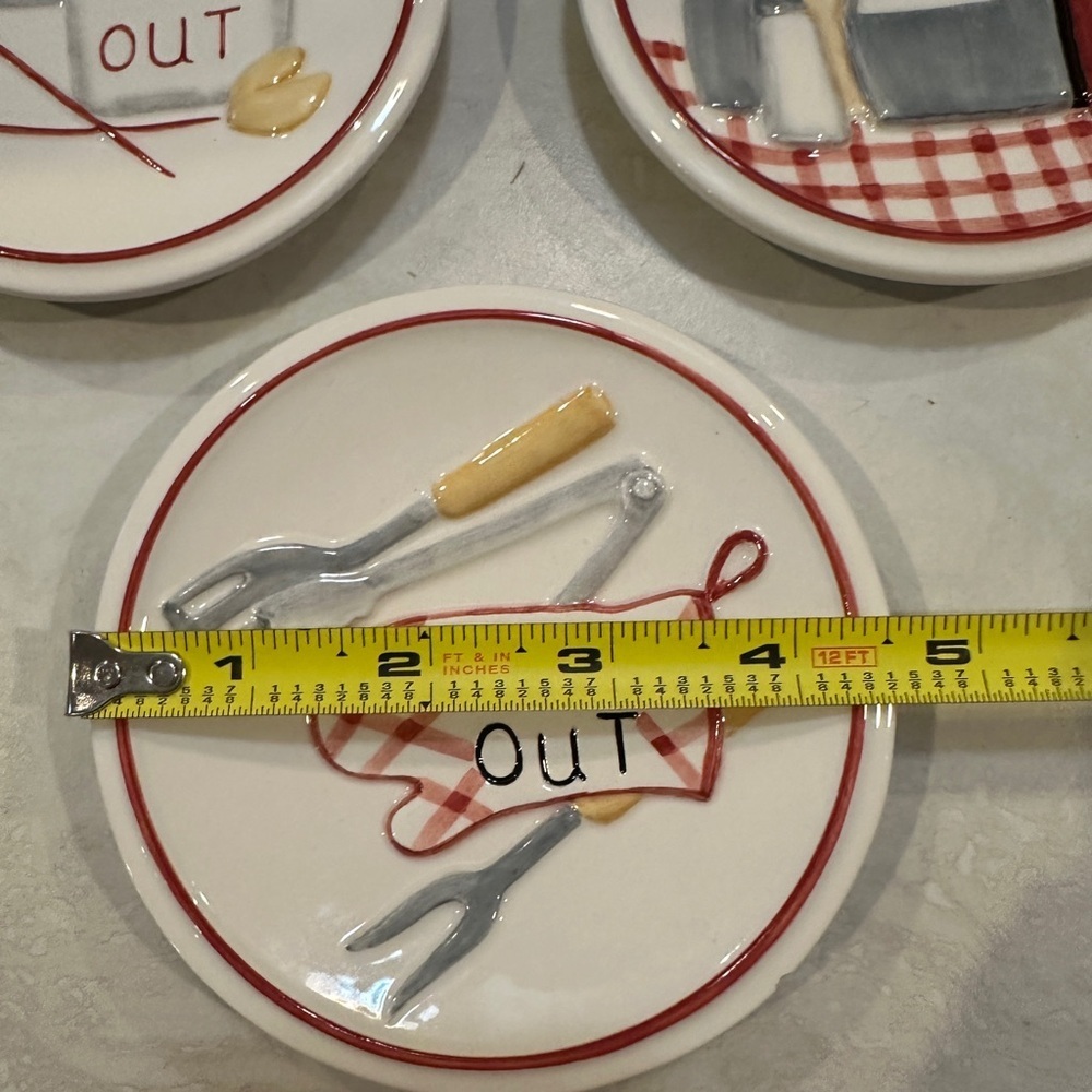 MWW Market "DINNER CHOICES " Mini 4.5" Plates Pig-Take-Grill-G0 Out Set of 3 - Picture 6 of 6
